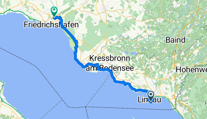 Lindau (Bodensee) nach Goethestraße, Friedrichshafen