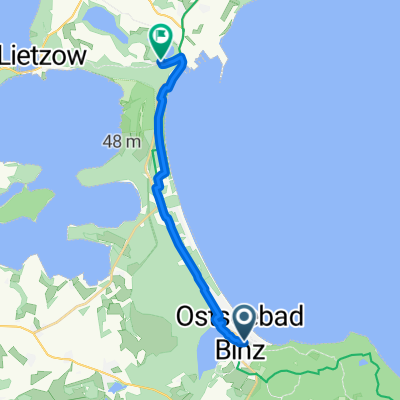 Schmachterseestraße, Binz nach Neu Mukran, Sassnitz