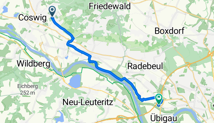 Neucoswiger Straße, Coswig nach Washingtonstraße, Dresden