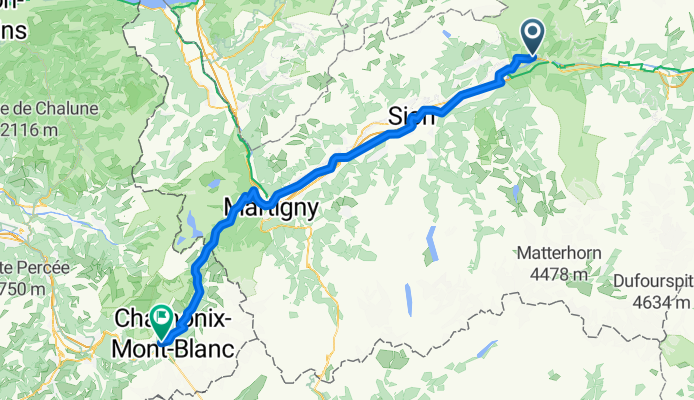 Varen to Les Fumeaux Station to Chamonix