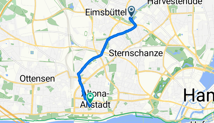 Bismarckstraße, Hamburg nach Königstraße, Hamburg