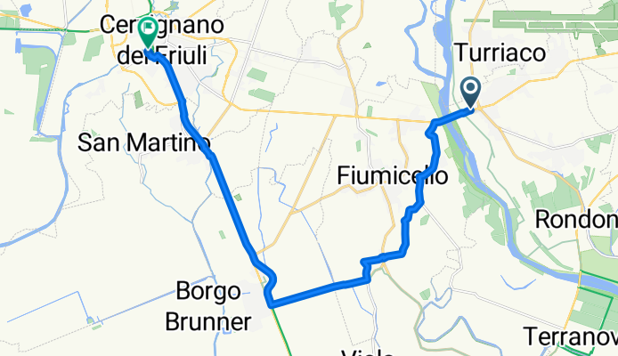 Via Cesare Battisti, San Canzian d'Isonzo nach SR 352, Cervignano del Friuli