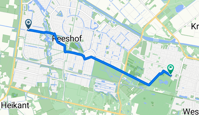 Weg van huis naar stage Leerjaar 2(Thebe Wandelbos Wijkverpleging)
