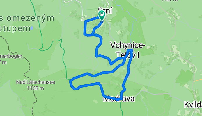 Srní, Tříjezerní slať, Čeňkova pila, Modrava, Srní