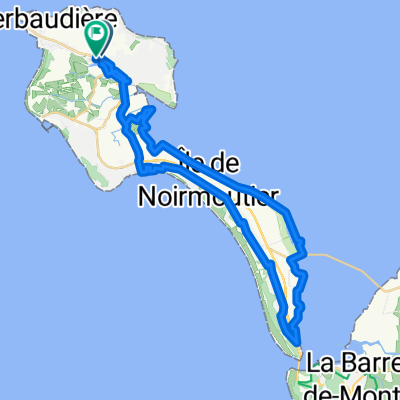 Chemin du Petit Beauvoir, Noirmoutier-en-l'Île à Route de l'Herbaudière, Noirmoutier-en-l'Île