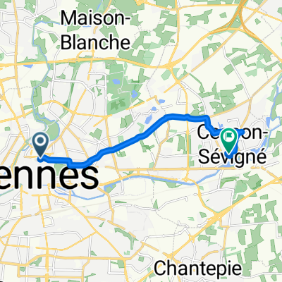 Rue de Robien, Rennes à Rue Saint-Martin, Cesson-Sévigné