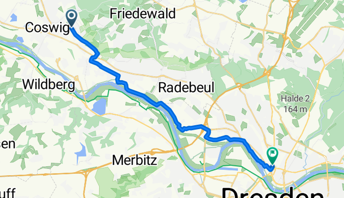 Neucoswiger Straße, Coswig nach Eisenbahnstraße, Dresden