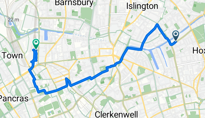 Eagle Wharf Road, London to King's Cross Bridge, London