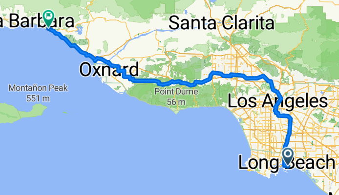 E Shoreline Dr, Long Beach to Carpinteria Ave, Carpinteria