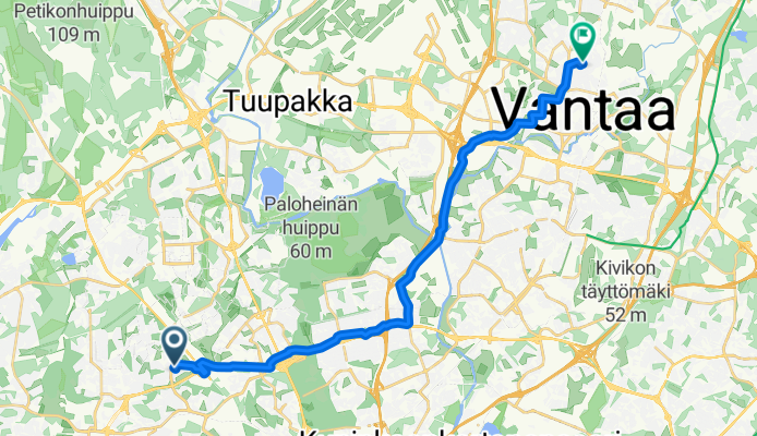Vuorikummunpolku, Helsinki to Sinivuokontie, Vantaa