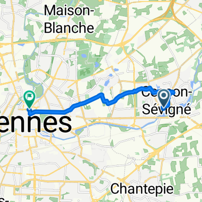 Rue Saint-Martin, Cesson-Sévigné à Rue de Robien, Rennes