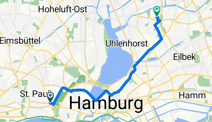 Millerntorplatz, Hamburg nach Lachnerstraße, Hamburg