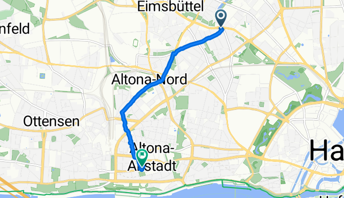 Fruchtallee, Hamburg nach Königstraße, Hamburg