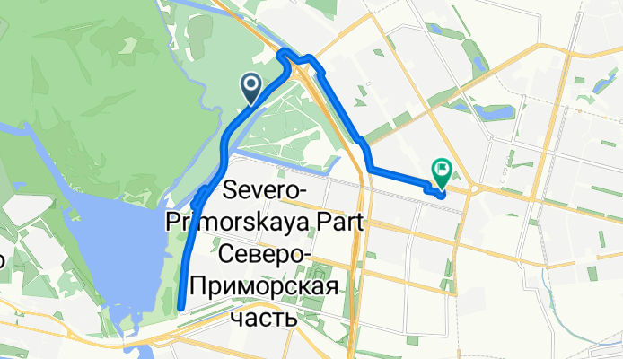Муниципальный Округ Юнтолово, Санкт-Петербург до улица Ильюшина, Санкт-Петербург