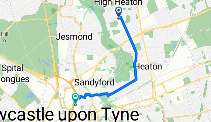 Route to Northumbria University