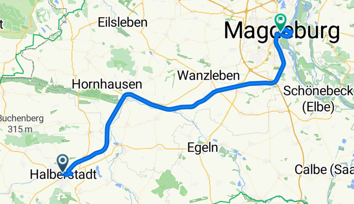 Georgenstraße, Halberstadt nach Breiter Weg, Magdeburg