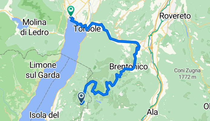 Felvonótól legurulni a hegyen Riva del gardaig.