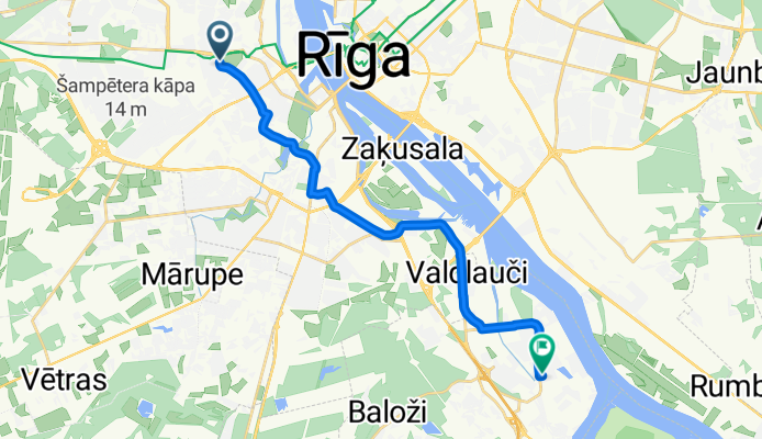 Kandavas iela, Riga to Kameņu iela, Ķekavas pag.