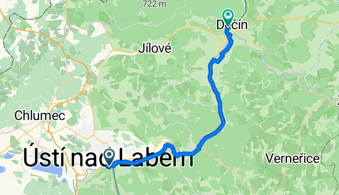 Fibichova, Ústí nad Labem to Tyršova, Děčín