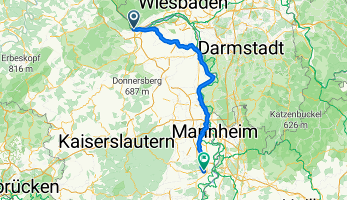 Hindenburganlage, Bingen am Rhein naar Landauer Straße, Dudenhofen
