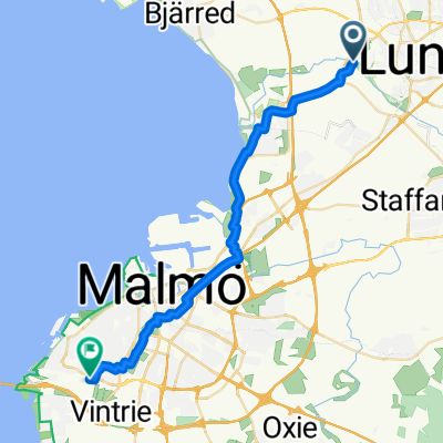 Höjeåvägen, Lund to Blåsebergavägen, Limhamn