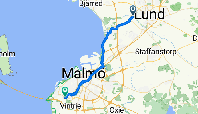 Höjeåvägen, Lund to Blåsebergavägen, Limhamn