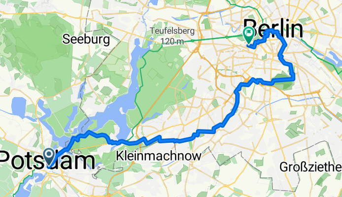 Toeristische route naar Berlijn