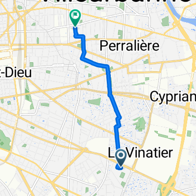 Avenue Rockefeller, Lyon à Rue Hippolyte Kahn, Villeurbanne