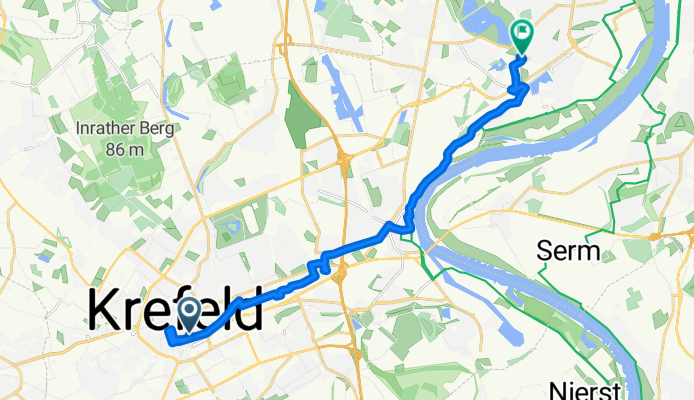 Ostwall, Krefeld nach Borgschenweg, Duisburg