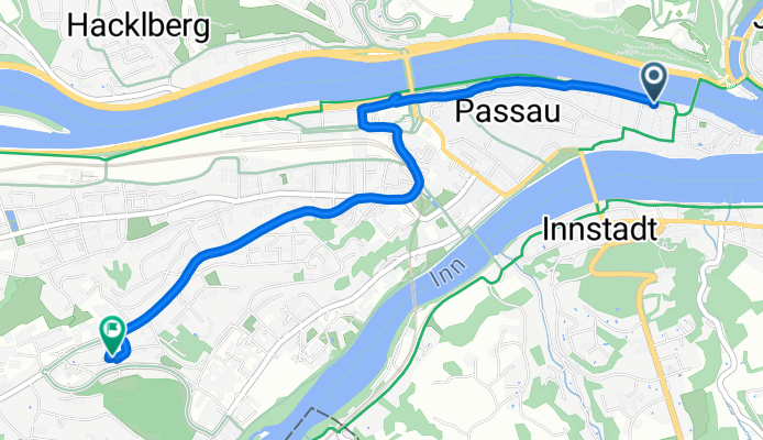 Rathausplatz, Passau nach Adalbert-Stifter-Straße, Passau