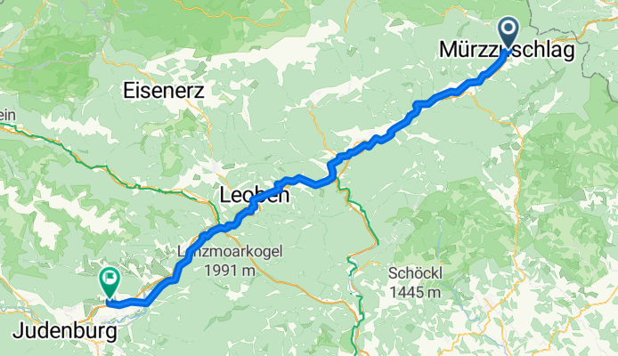 Kaplanplatz, Mürzzuschlag to Red-Bull-Ring-Straße, Spielberg