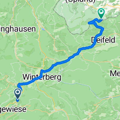 Dorfstraße, Winterberg nach Medebacher Bergweg, Willingen (Upland)
