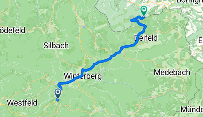 Dorfstraße, Winterberg nach Medebacher Bergweg, Willingen (Upland)