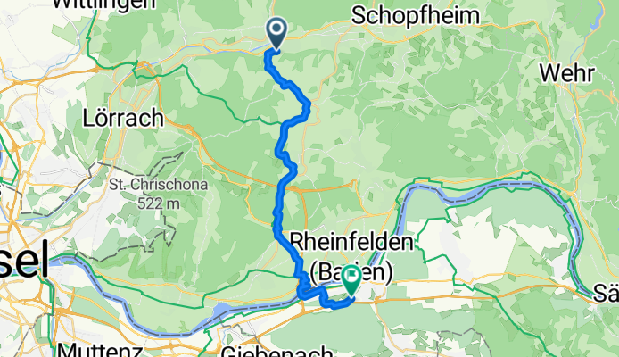 Lettenweg, Steinen nach Feldschlösschenstrasse, Rheinfelden