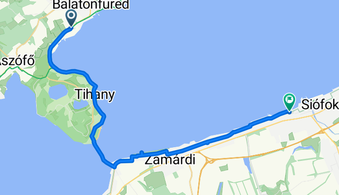 Tihanyi műút, Balatonfüred - Arany János utca, Siófok