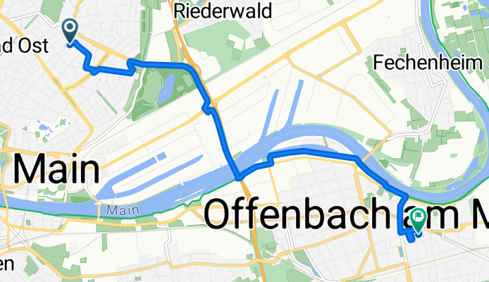 Berger Straße, Frankfurt am Main nach Bieberer Straße, Offenbach am Main