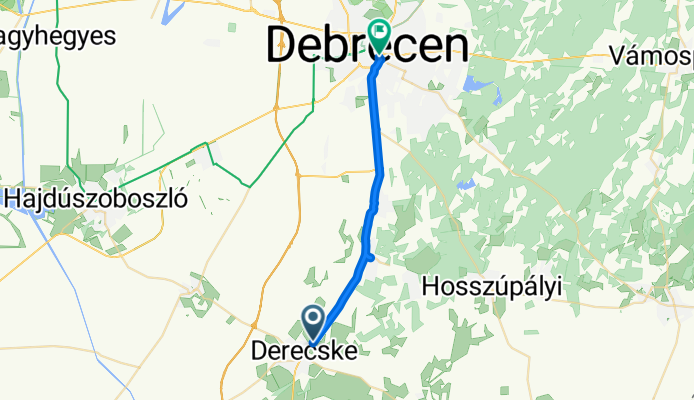 Köztársaság út, Derecske to Baross Gábor utca, Debrecen