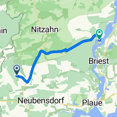 52.431, 12.322 nach 52.458, 12.427