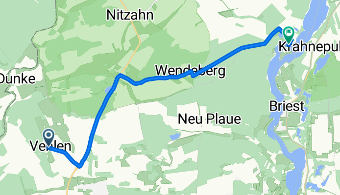 52.431, 12.322 nach 52.458, 12.427