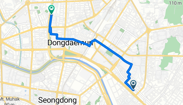 답십리동, 서울특별시 to 정릉천동로, 서울특별시