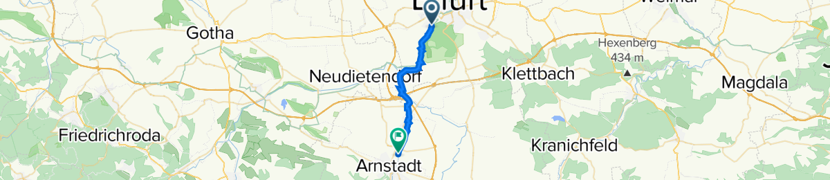 Gera Radweg Erfurt - Arnstadt - Radroute - ? Bikemap