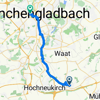 Stadionstraße, Jüchen nach Waldhausener Straße, Mönchengladbach