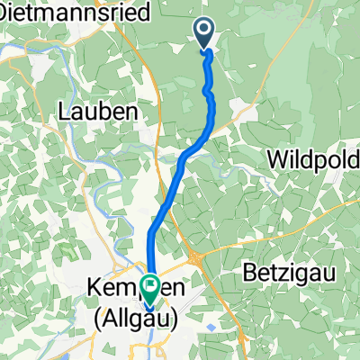 Bgm-Zimmer-Straße, Haldenwang nach Kaufbeurer Straße, Kempten (Allgäu)