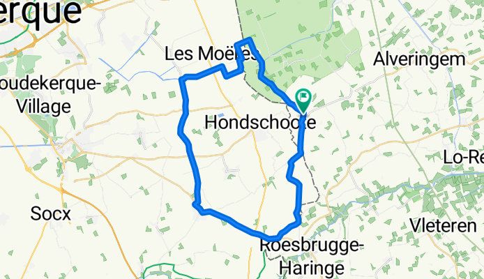 Avondrit: Oost-Cappel - Les Cinq Chemins - Rexpoƫde - Le Kromenhouck - Les Moƫres - Houtem