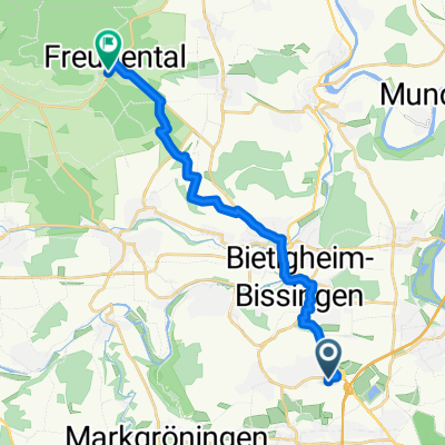 Porschestraße, Ludwigsburg nach Beuchaer Straße, Freudental