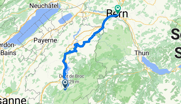 Gruyères to Bern via Fribourg