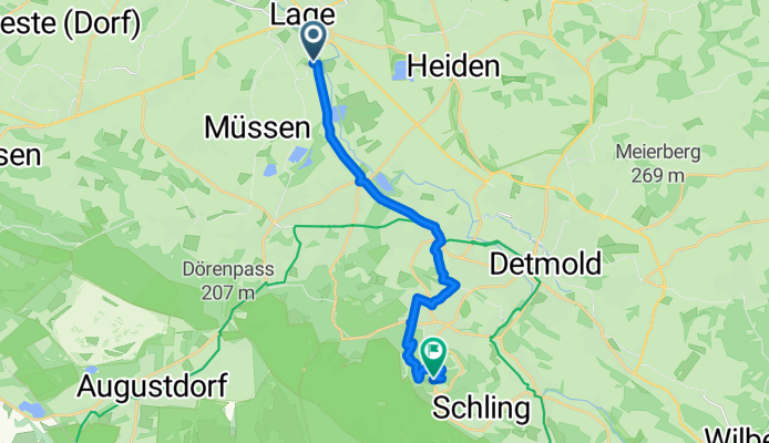 Immenweg, Lage nach Detmold