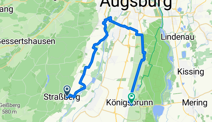 Augsburg-Siebenbrunn-Mandichosee-Friedberg-Aux