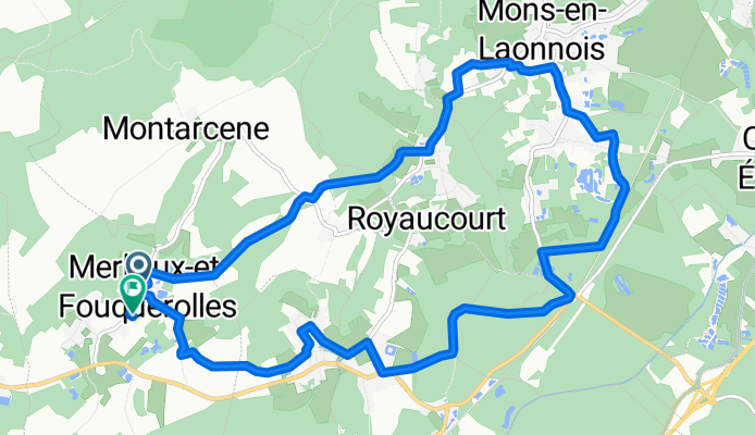 Rue des Victimes de Comportet, Merlieux-et-Fouquerolles à Rue des Victimes de Comportet, Merlieux-et-Fouquerolles