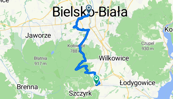 Bielsko-Biała → Buczkowice (Velo Biała / DW942) - Velo Biała: Bielsko → Buczkowice